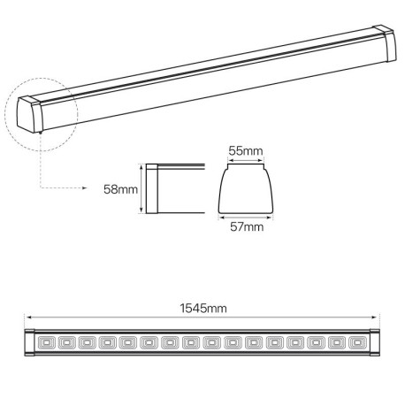 Luminaria lineal Market 50w I-TEC