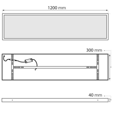 Plafón Led Slim de superficie 30x120cm 56w I-TEC