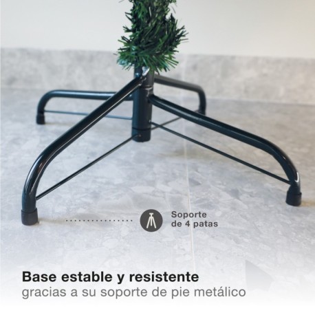 Árbol de navidad efecto nieve con acebo y piñas Haur 1,8M GSC