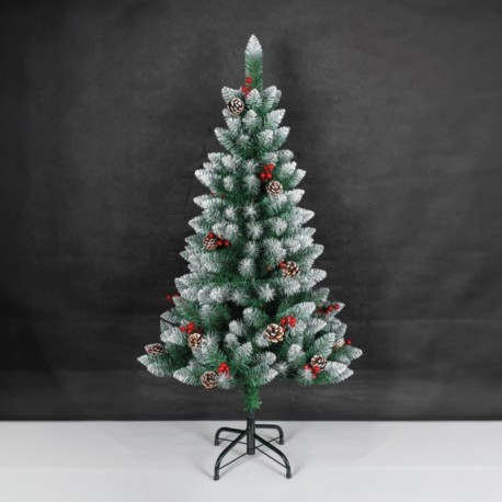 Árbol de navidad efecto nieve con acebo y piñas Haur 1,8M GSC