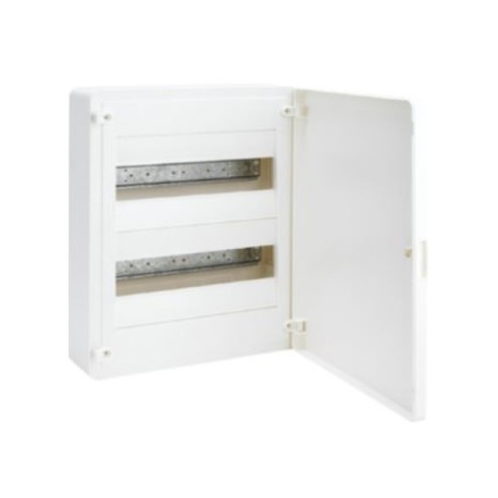 Caja superficie Golf VS212PEB 2 filas 24M puerta opaca blanca Hager