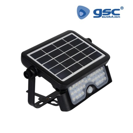 Proyector solar LED multifunción c/sensor 5W IP65 Negro GSC