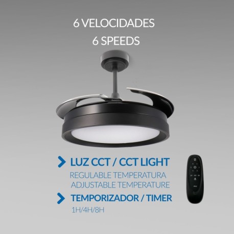 Ventilador de techo Yeray Black II Mimotec