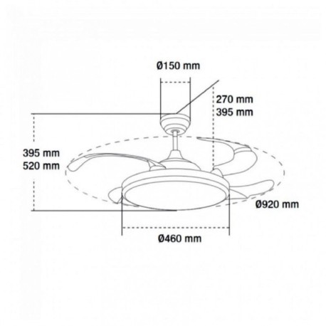 Ventilador de techo Yeray Black II Mimotec