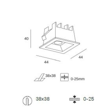 Empotrable de techo Jim 3000k Blanco Forlight