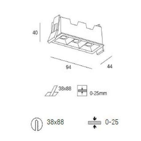 Empotrable de techo Jim 3000k Blanco Forlight