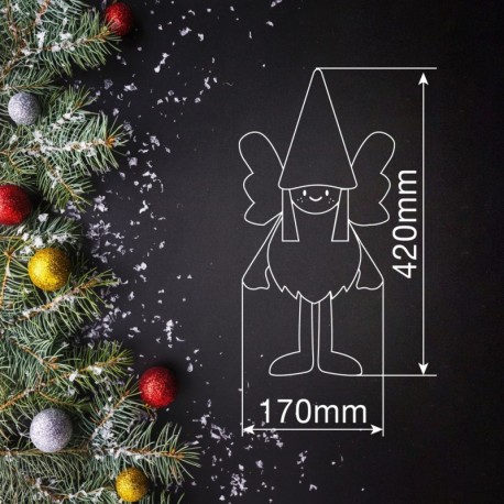 Ángel LED de pie Ariel 42cm gris y blanco GSC