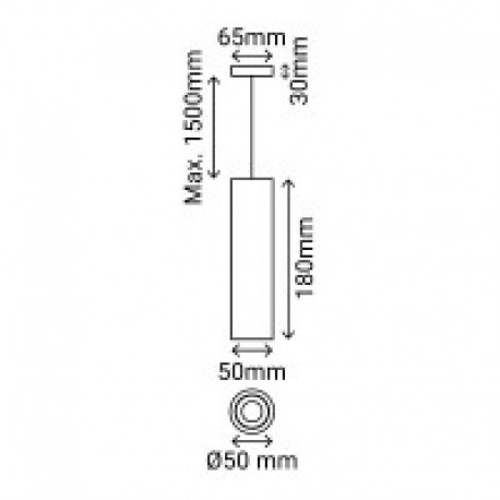 Lámpra colgante tubular Kira 20w 15º Sulion