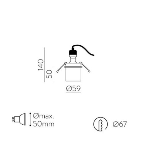 Empotrable de techo Mini Zoom  GU10  de ACB Iluminación