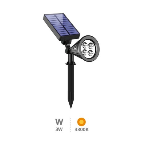 Estaca jardín solar LED Alezu 3300K IP67 regulable GSC