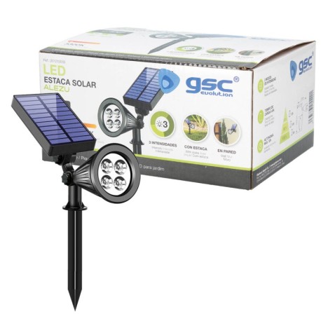 Estaca jardín solar LED Alezu 3300K IP67 regulable GSC