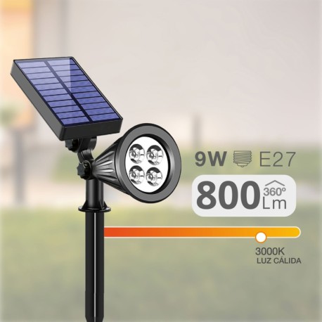 Estaca jardín solar LED Alezu 3300K IP67 regulable GSC