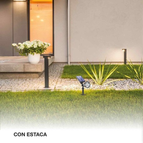 Estaca jardín solar LED Alezu 3300K IP67 regulable GSC