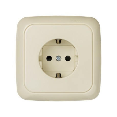 Base enchufe schuko monobloc dispositivo seguridad marfil Simon 31