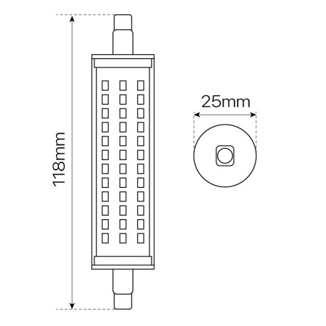 Bombilla LED R7s 10w 1200 lm regulable 360º 220-240v I-TEC