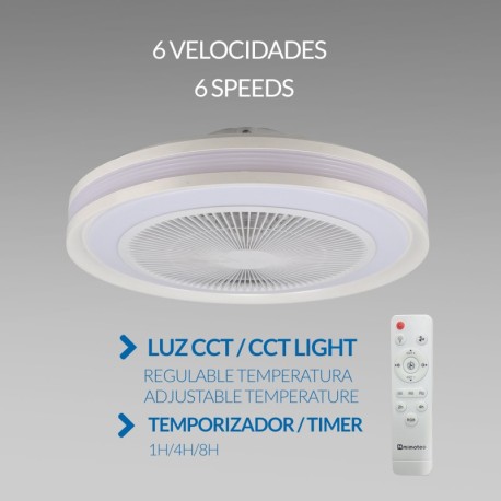 Ventilador de techo LED Colours CCT+RGB blanco Mimotec