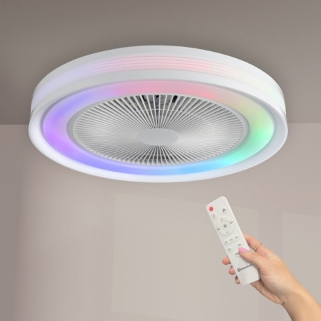 Ventilador de techo LED Colours CCT+RGB blanco Mimotec