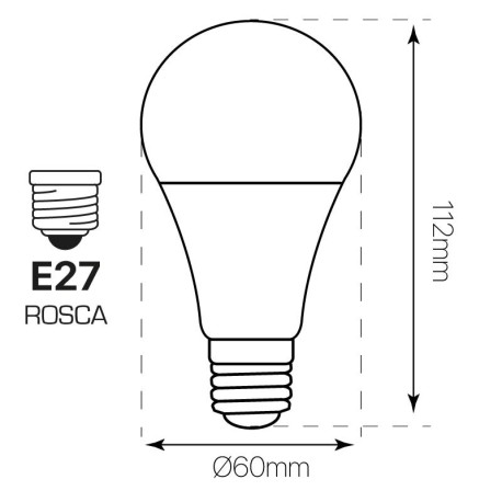 Pack-10 Bombillas LED standard E27 9w I-TEC