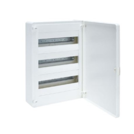 Caja superficie Golf VS312PE 3 filas 36M puerta opaca blanca Hager