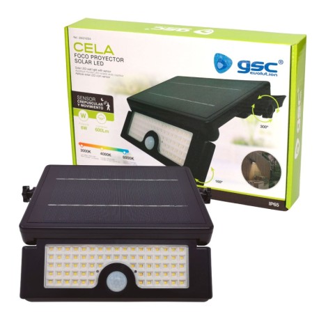 Foco proyector solar LED Cela 6W Negro GSC