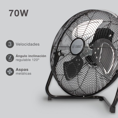 Ventilador industrial de suelo Gumba negro GSC