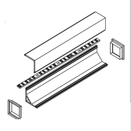 Perfil de aluminio en esquina Mini corner 160 Metalarc