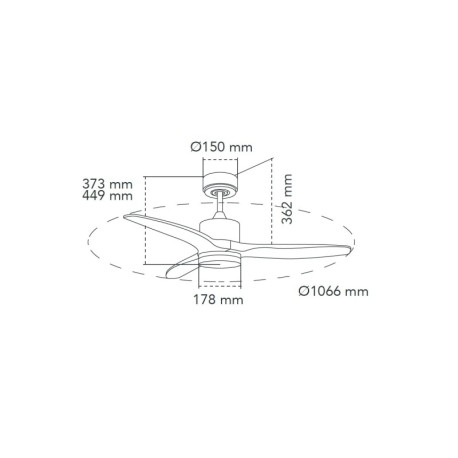 Ventilador de techo Terre blanco 22w CCT CristalRecord