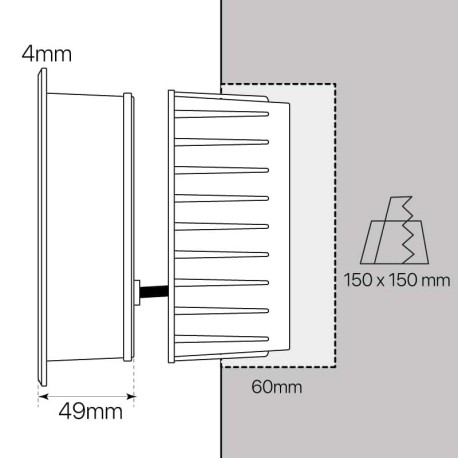 Aplique empotrable exterior Vulcan-4 7w 4000k I-TEC