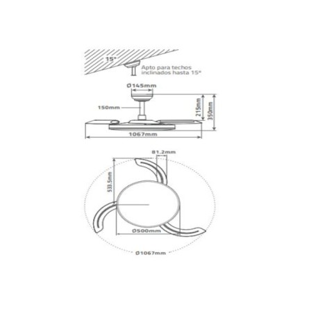 Ventilador de techo Bayat CCT blanco GSC