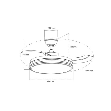 Ventilador de techo Louis 35w CCT blanco CristalRecord