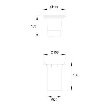 Empotrable de suelo Ringo Ø110 mm GU10 8w Forlight