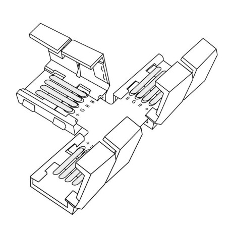 Conector T RGB 4 pin tiras led 10mm I-TEC