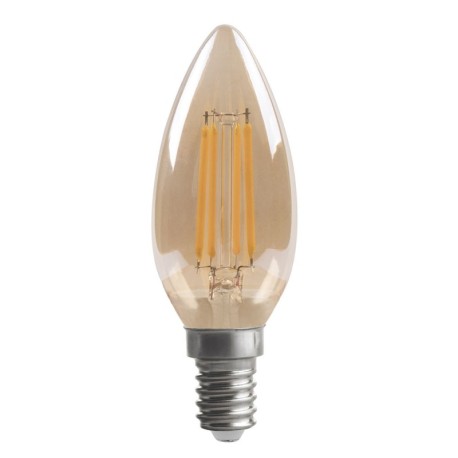 Bombilla LED C37 Filamento cruzado 4.5W E14 2400K Regulable Aimur