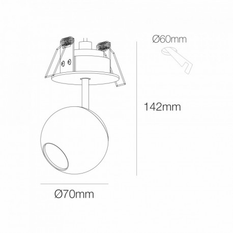 Foco decorativo Bora encastrar 8.5w Beneito Faure