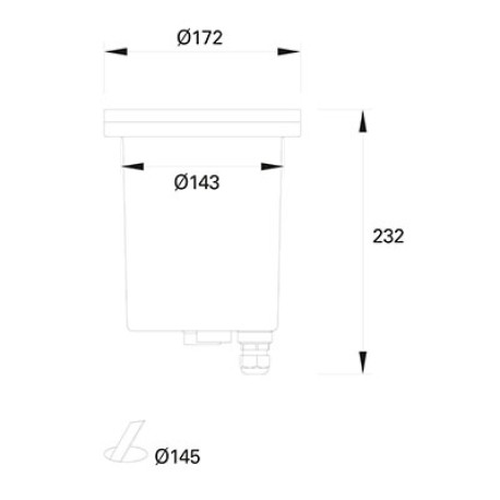 Empotrable de suelo Tidian Ø172 E27 60w negro Forlight