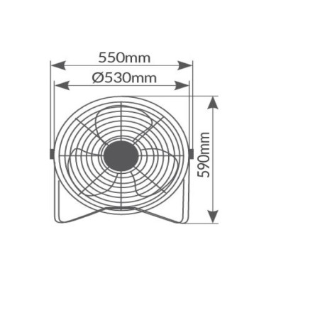 Ventilador industrial de suelo Saruna metálico negro GSC