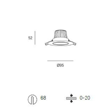 Downlight Base Ø95 mm blanco 7w 3000k Forlight