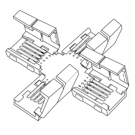 Conector X RGB 4pin tiras led 10mm I-TEC