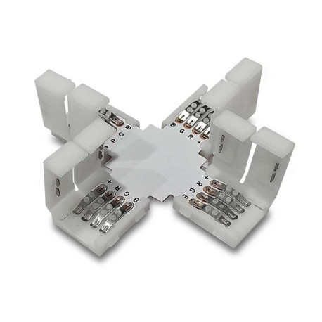 Conector X RGB 4pin tiras led 10mm I-TEC