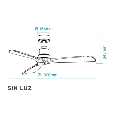 Ventilador de techo Mallorca DC sin luz wifi Martec