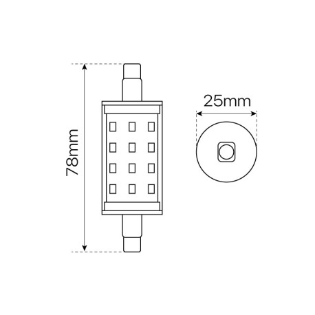 Bombilla LED R7s 5w 600 lm regulable 360º 220-240v I-TEC